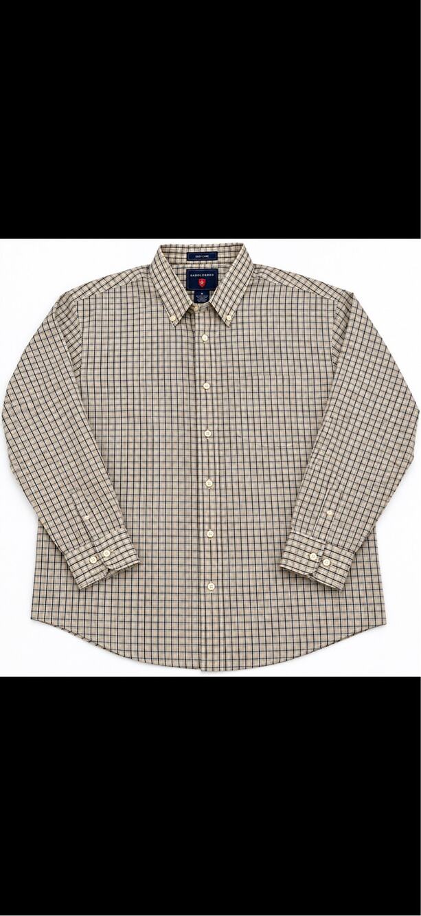 Saddlebred Easy Care Men’s Medium Plaid Button Down Long Sleeve Shirt